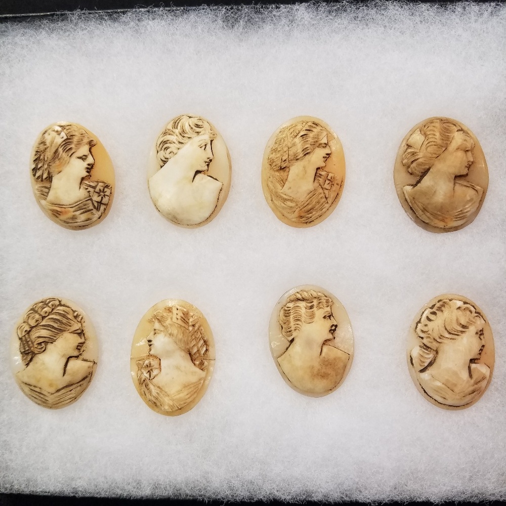 European Hand Carved Shell Cameo's from Italy 1850